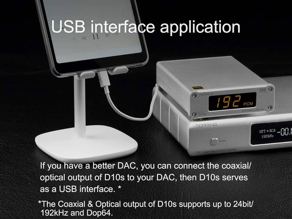 TOPPING D10s DAC Mini USB DAC XMOS XU208 ES9038Q2M DSD256